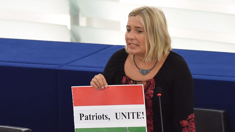 Die ungarische Euorpa-Abgeordnete Krisztina Morvai ruft die Rechtsgerichteten Wähler auf, sich zu vereinigen - sie gehört der rechtsradikalen Jobbik-Partei an.
