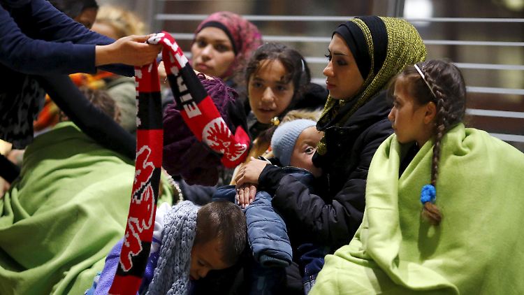 Syrische Flüchtlinge in Frankfurt am Main.