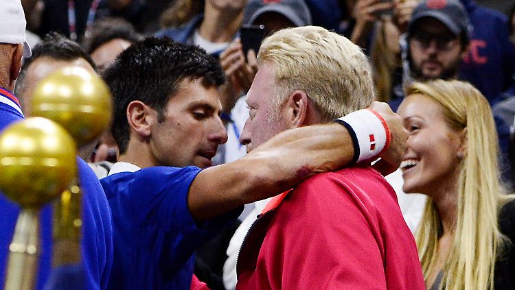 Überglücklich: Novak Djokovic und Boris Becker.