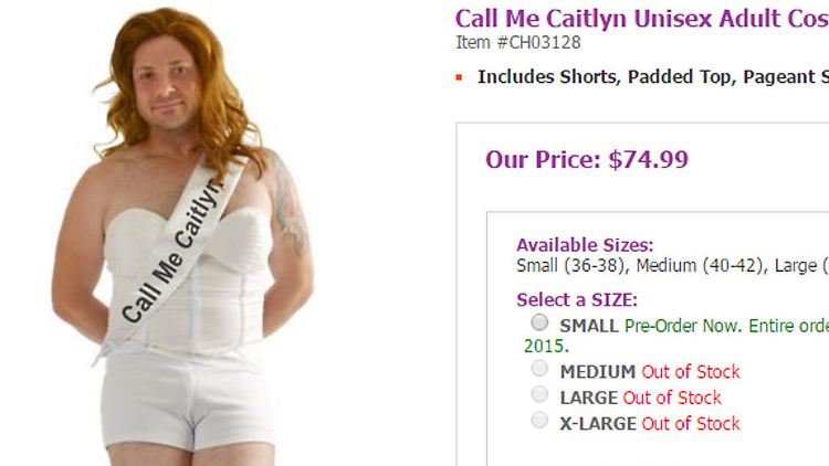 Vier Komponenten hat das "Caitlyn Jenner"-Kostüm: Shorts, Korsett, Perücke und Scherpe.