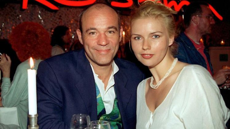 Veronica Ferres und Heiner Lauterbach 1996 bei den Dreharbeiten zu "Rossini - oder die mörderische Frage, wer mit wem schlief".