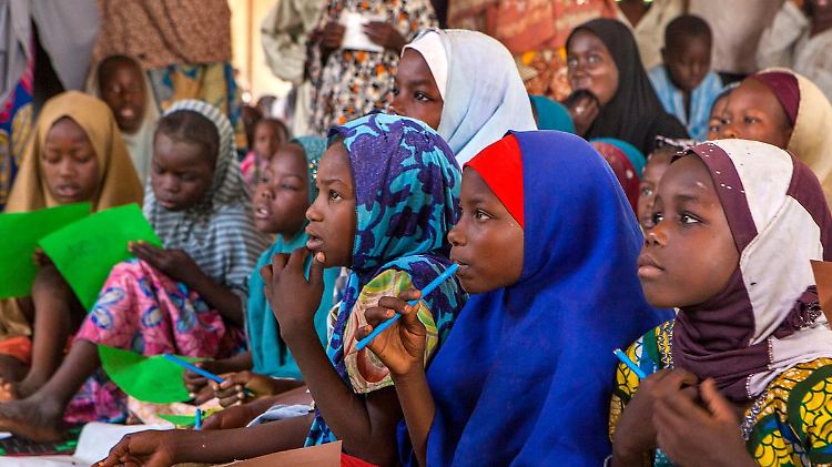 Mädchen in einem Flüchtlingslager in Nigeria.