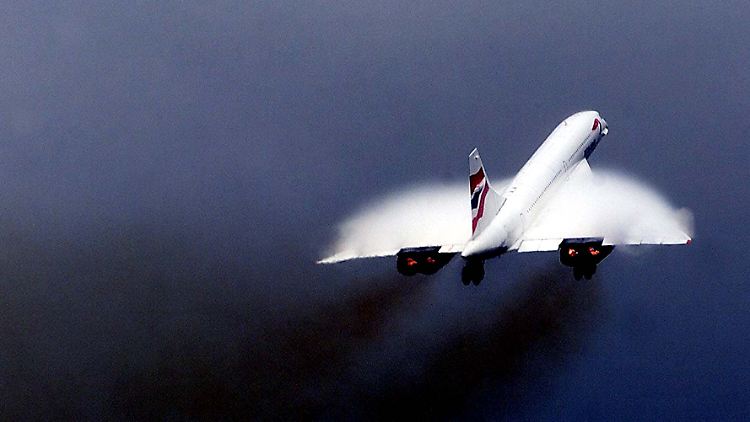 Concorde beim Start. Pro Fluggast verbrauchte die Maschine 17 Liter Kerosin auf 100 Kilometer, ein A380 kommt auf drei Liter.