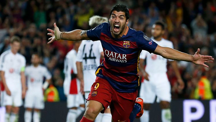 Luis Suarez bejubelt den Endstand - Barcelona hat das Spiel innerhalb von zwei Minuten gedreht.