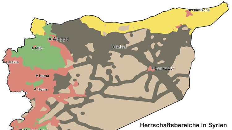 Karte zum Bürgerkrieg in Syrien: Wer kontrolliert welche Gebiete?