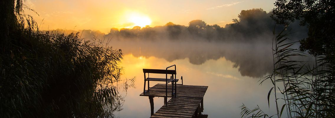 Herbst am Hohenjesarscher See in Brandenburg.