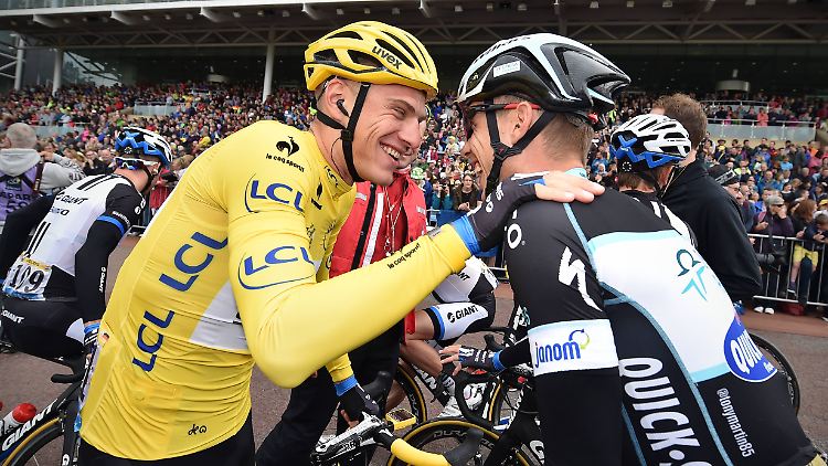 Die Freunde sind endlich wiedervereint: Marcel Kittel (l.) und Tony Martin.