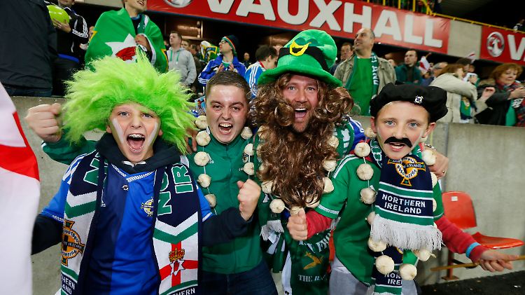 Durchaus erfreut: Nordirlands Fans feiern den Sieg gegen Griechenland.