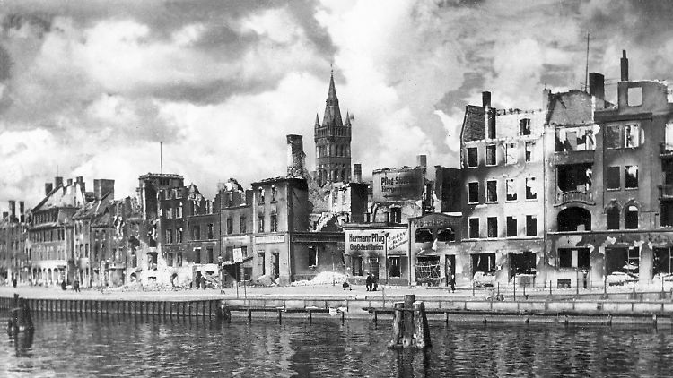 Das zerstörte Königsberg (Ostpreussen) nach dem Luftangriff im August 1944