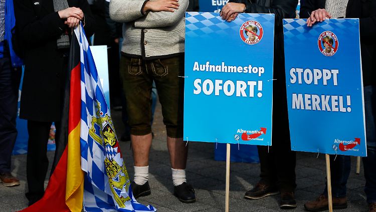 Die AfD positioniert sich deutlich gegen Merkels Kurs in der Flüchtlingskrise.