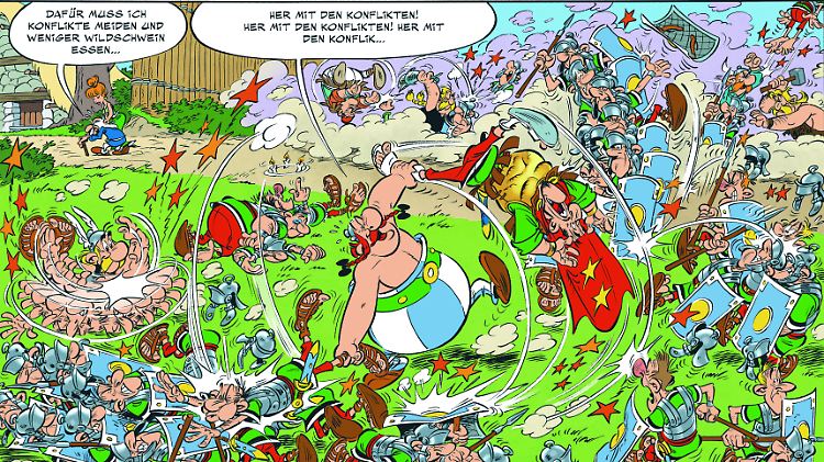 "Her mit den Konflikten": Obelix ist auch im neuen "Asterix"-Abenteuer in Prügellaune.