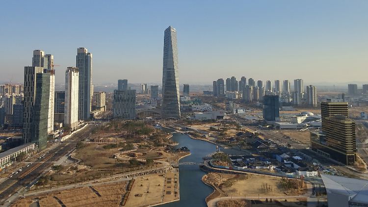 Nicht ganz so grün: Songdo im Winter.