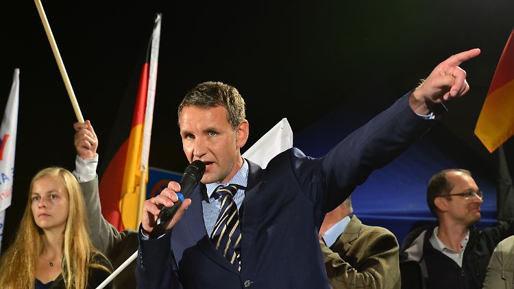 AfD-Politiker Höcke bei einer Demonstration in Erfurt