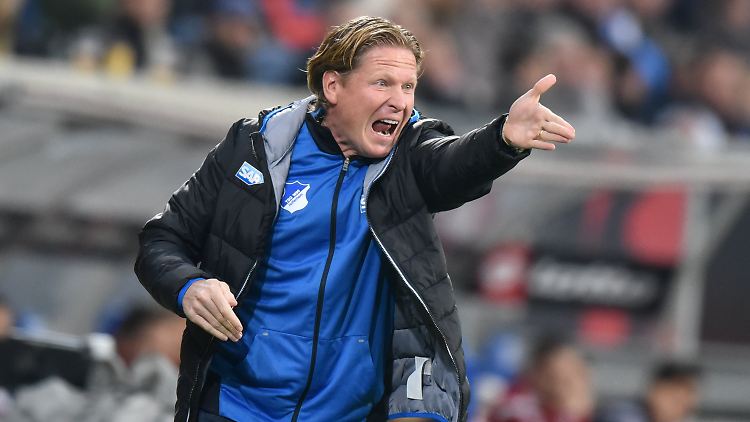 Gisdol rudert am Spielfeldrand mit den Armen, aber die Mannschaft kann gegen den HSV nicht punkten.