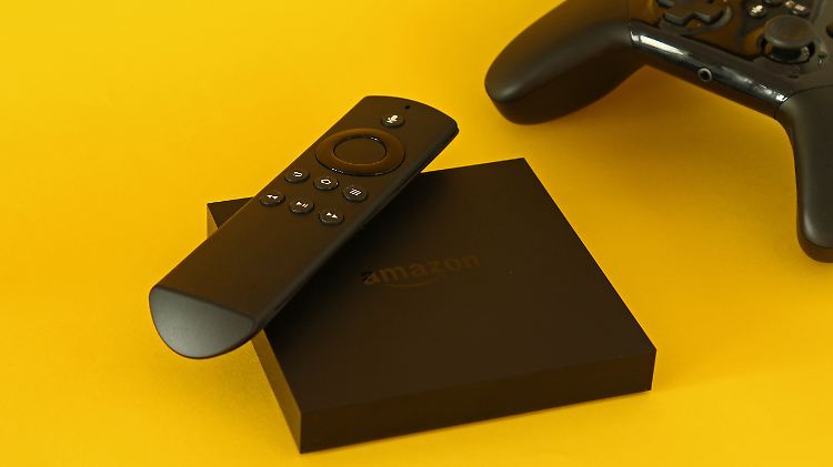 Amazon Fire TV 2 mit Fernbedienung und optionalem Controller.