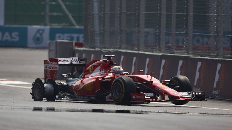 Es begann mit einem Plattfuß für Sebastian Vettel - und endete mit dem vorzeitigen Aus im Rennen und wohl auch im Kampf um WM-Platz zwei.