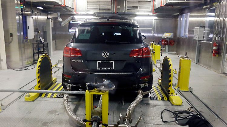 Abgastest beim VW Touareg.