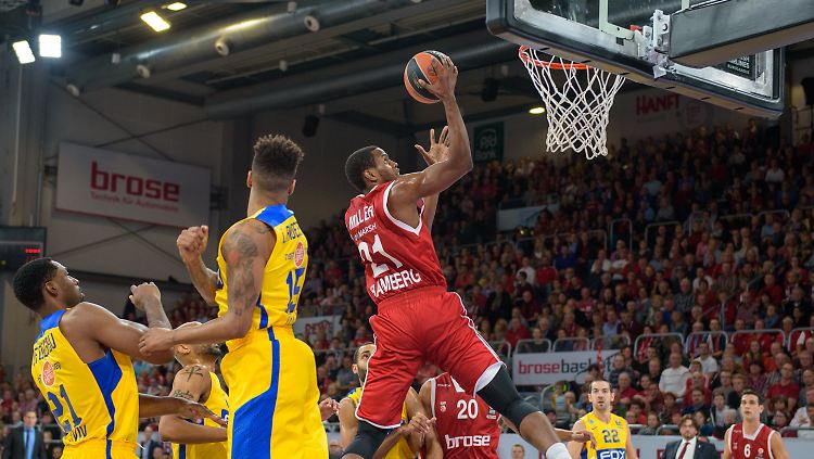 Bambergs Darius Miller beim Korbleger gegen Maccabi Tel Aviv.