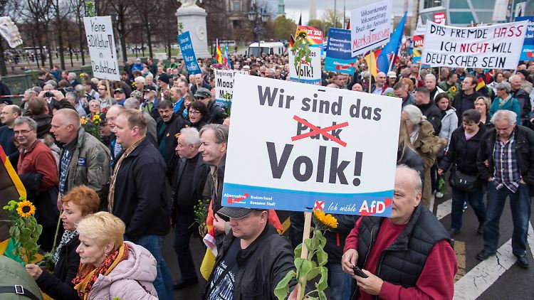 Etwa 5000 Menschen nahmen an der AfD-Demo teil - und damit fast fünfmal so viel wie bei der Gegendemo.
