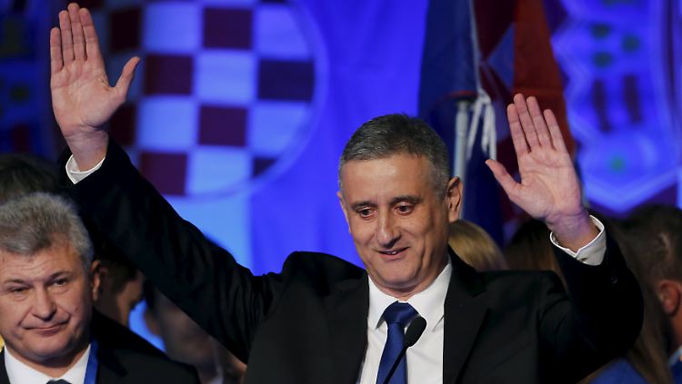Oppositionsführer Tomislav Karamarko von der Kroatischen Demokratischen Union (HDZ) ließ sich bereits als Wahlsieger feiern.