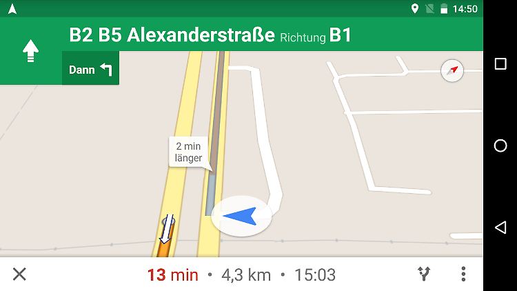 Die Turn-by-Turn-Navigation funktioniert in Google Maps jetzt auch offline.