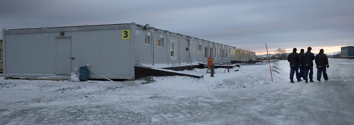 Norwegisches Flüchtlingsheim in Kirkenes, nahe der russisch-norwegischen Grenze.
