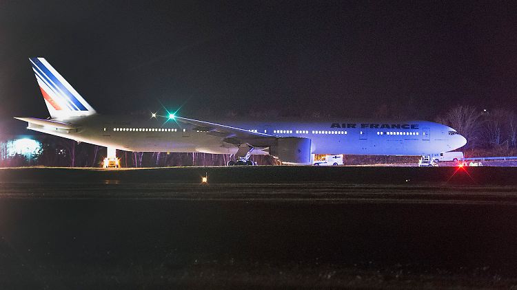 Eine der umgeleiteten Air-France-Maschinen in Halifax.