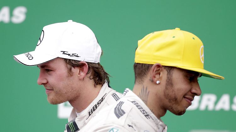 Ziemlich beste Feinde im eigenen Team: Nico Rosberg und Diva Lewis Hamilton.