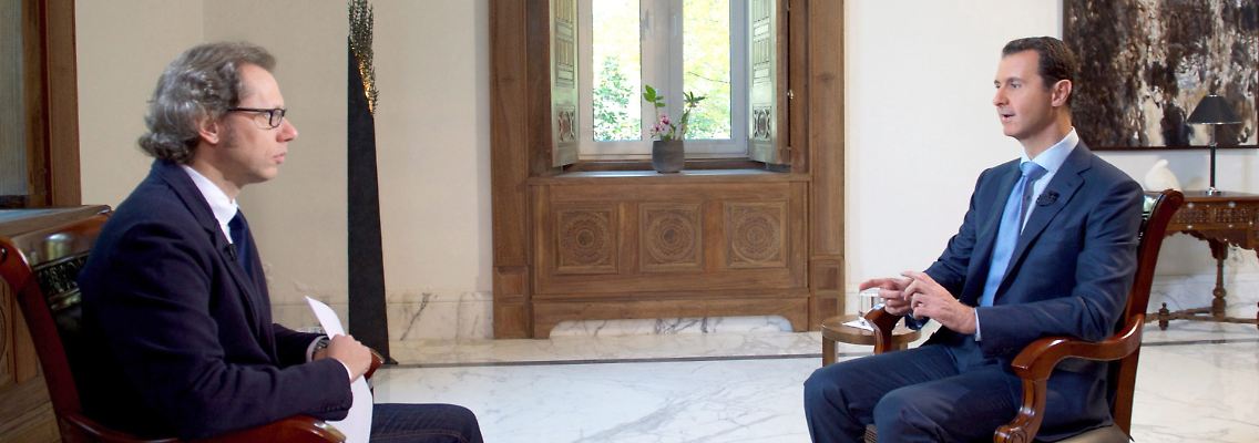 Baschar al-Assad im Gespräch mit einem Reporter von Rai Uno.