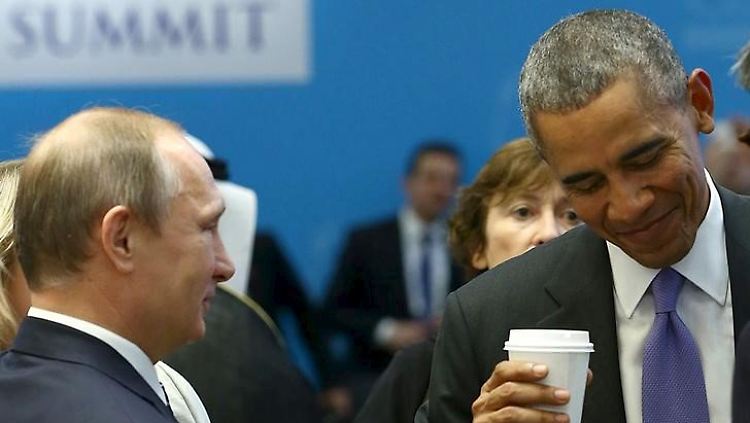 Putin und Obama plaudern beim G20-Treffen in der Türkei am Montag.