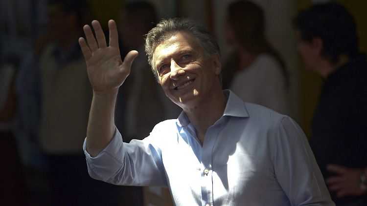 Mauricio Macri nach der Stimmabgabe
