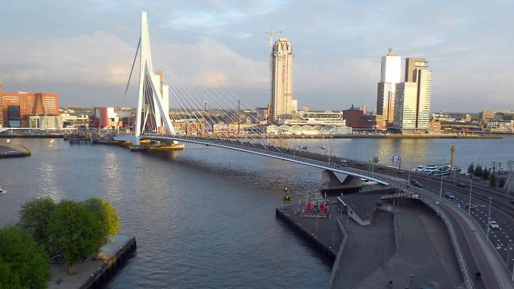 Die Bauweise des späten 20. Jahrhunderts: Die Erasmusbrücke in Rotterdam ist ein Anziehungspunkt für Architekturfans.