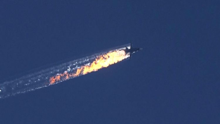 Dieses Videostandbild zeigt den Abschuss der SU-24.