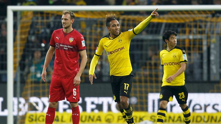 BVB-Star Pierre-Emerick Aubameyang traf gegen Stuttgart doppelt und kommt jetzt auf 17 Saisontore.