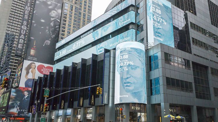 Der Sitz von Morgan Stanley auf dem New Yorker Times Square.