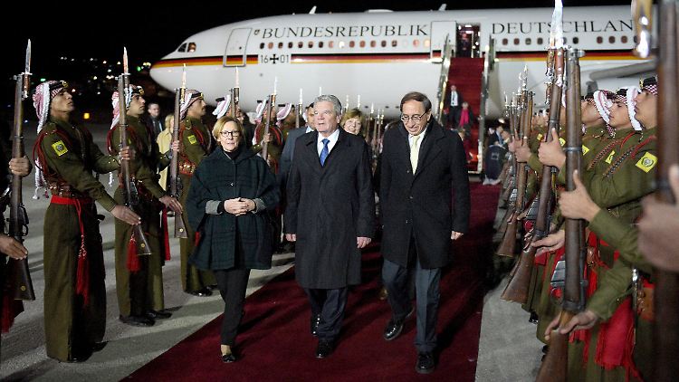 Bundespräsident Joachim Gauck bei seinem Besuch in Jordanien.