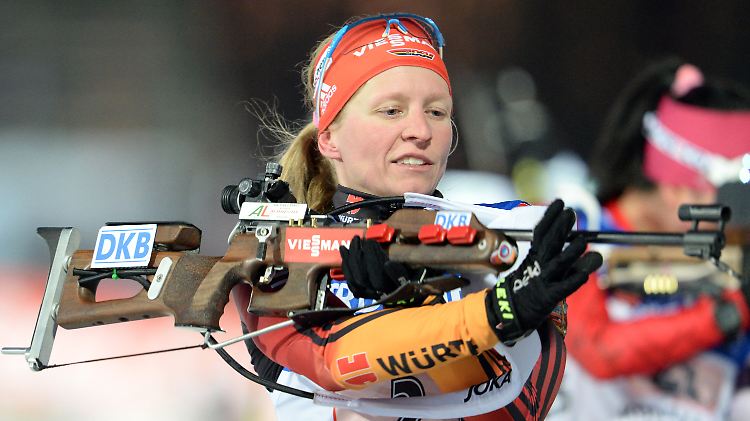 Erstmals Erste: Biathletin Franziska Hildebrand.