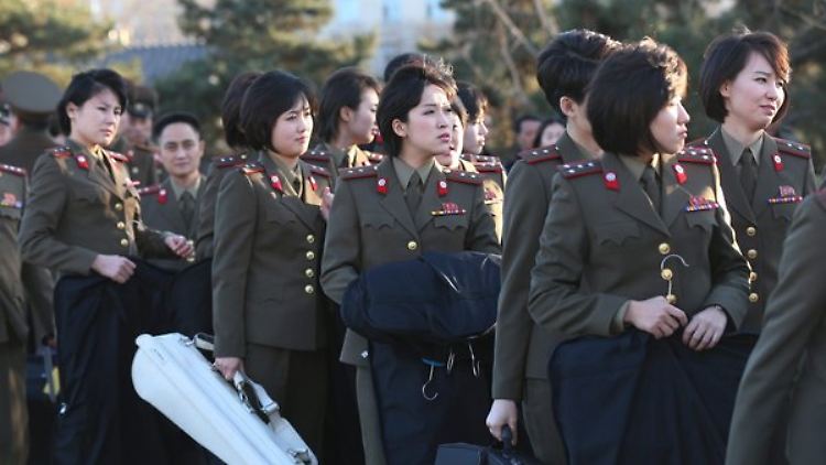 Da war noch alles gut: Moranbong bei der Ankunft in Chinas Hauptstadt Peking.
