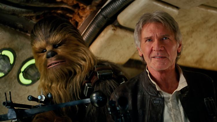 In "Star Wars: Das Erwachen der Macht" nimmt Harrison Ford als Han Solo wieder neben seinem Freund Chewbacca Platz.