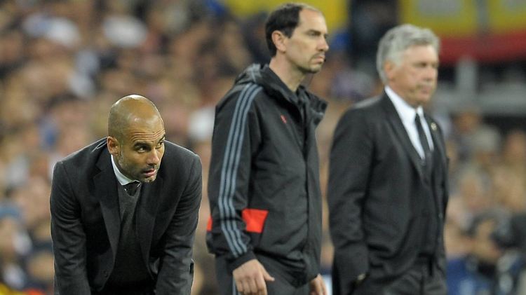 Der eine geht angeblich, der andere kommt angeblich: Josep Guardiola und Carlo Ancelotti.