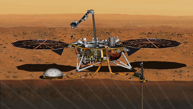 Mit einer Sonde im Mars-Boden sollte der Wärmefluss des Planeten erforscht werden.