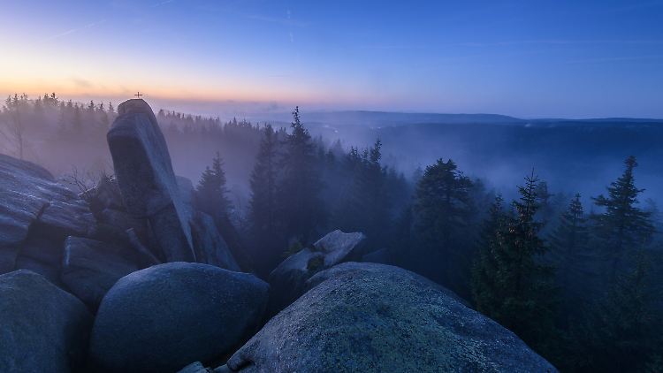 Das Fichtelgebirge im Morgengrauen.