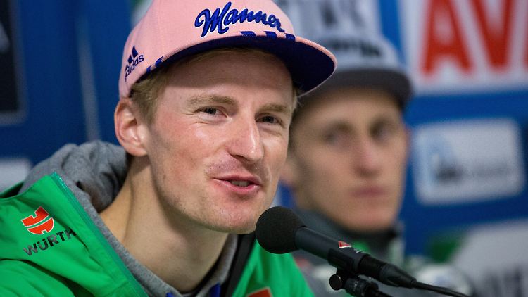 Die beiden Top-Favoriten auf den Tournee-Sieg: Severin Freund und Peter Prevc aus Slowenien.