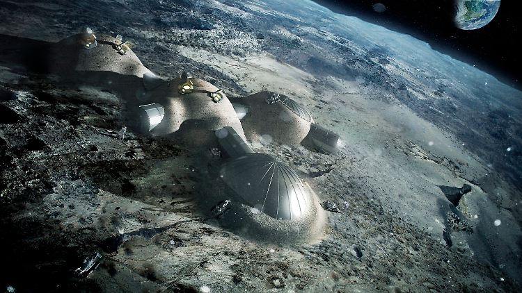 Entwurf der Esa: So oder ähnlich könnte eine bewohnte Mondstation aussehen.