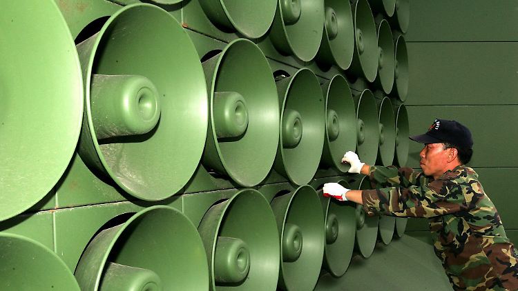 Mit gewaltigen Lautsprecherbatterien verbreitet Südkorea seine Propaganda im kommunistischen Nachbarland.