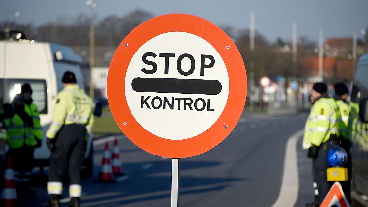 Kontrolle an der dänischen Grenze.