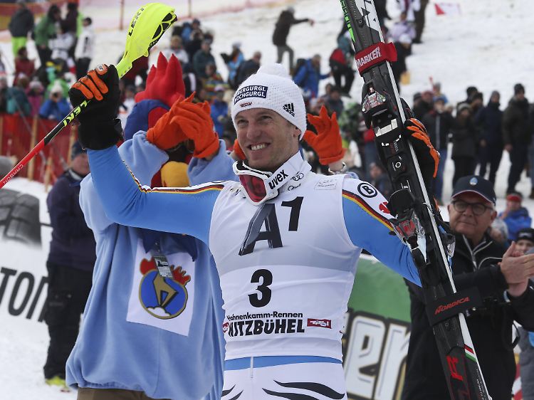 Fritz Dopfer lag nach dem ersten Durchgang auf Rang 1 in Kitzbühel, am Ende wurde er Dritter.