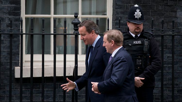 David Cameron und der irische Premier Enda Kenny vor Downing Street 10 in London.