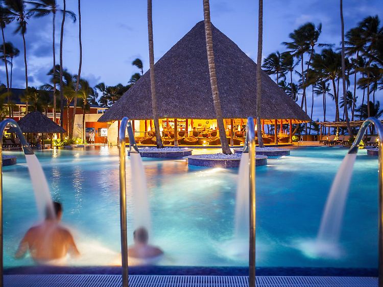 Ferienanlage in Punta Cana. Dieser Ort ist bei den Touristen besonders beliebt.