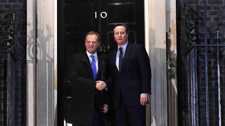 Tusk und Cameron einigten sich offenbar darauf, dass Großbritannien die Notbremse ziehen darf.